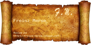 Freisz Merse névjegykártya